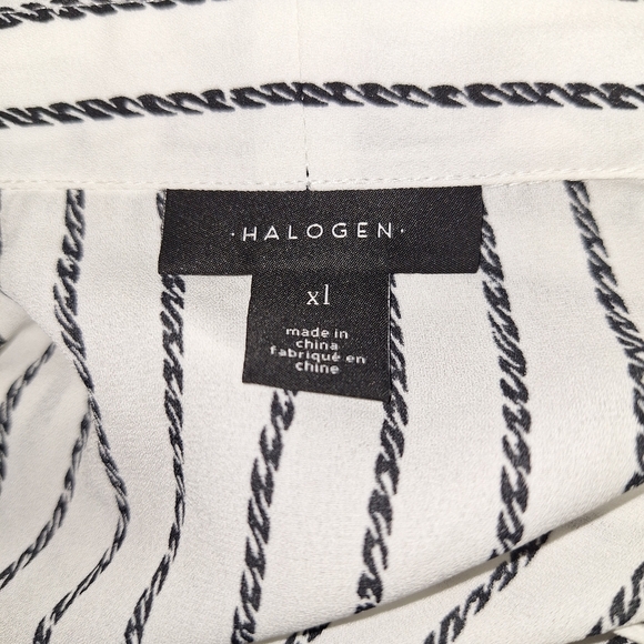 Halogen Black and White Wrap Blouse - Picture 6 of 6